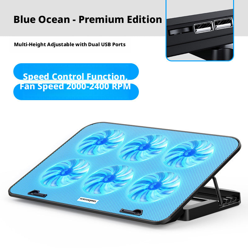 Laptop Cooling Pad with Fan Speed Control & Adjustable Stand – Quiet Cooler for 14–15.6" Gaming Laptops, Compatible with MacBook, Dell, ASUS, Lenovo, HP