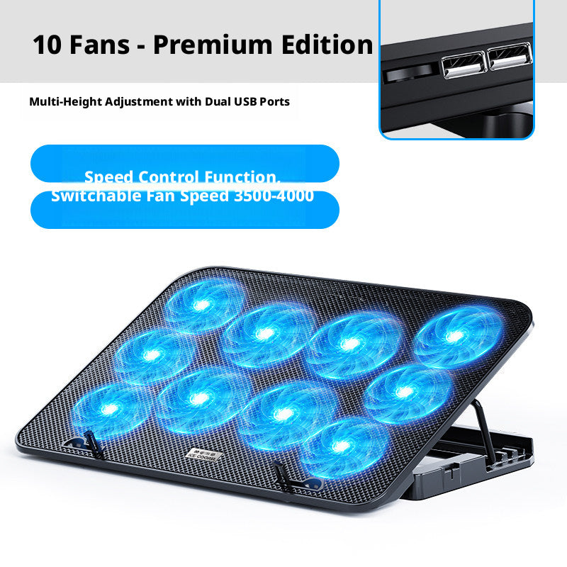 Laptop Cooling Pad with Fan Speed Control & Adjustable Stand – Quiet Cooler for 14–15.6" Gaming Laptops, Compatible with MacBook, Dell, ASUS, Lenovo, HP