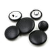 Black Leather Buttons – Multiple Sizes 11mm to 38mm for Coats, Jackets & DIY Crafts (6 or 12 Pack)