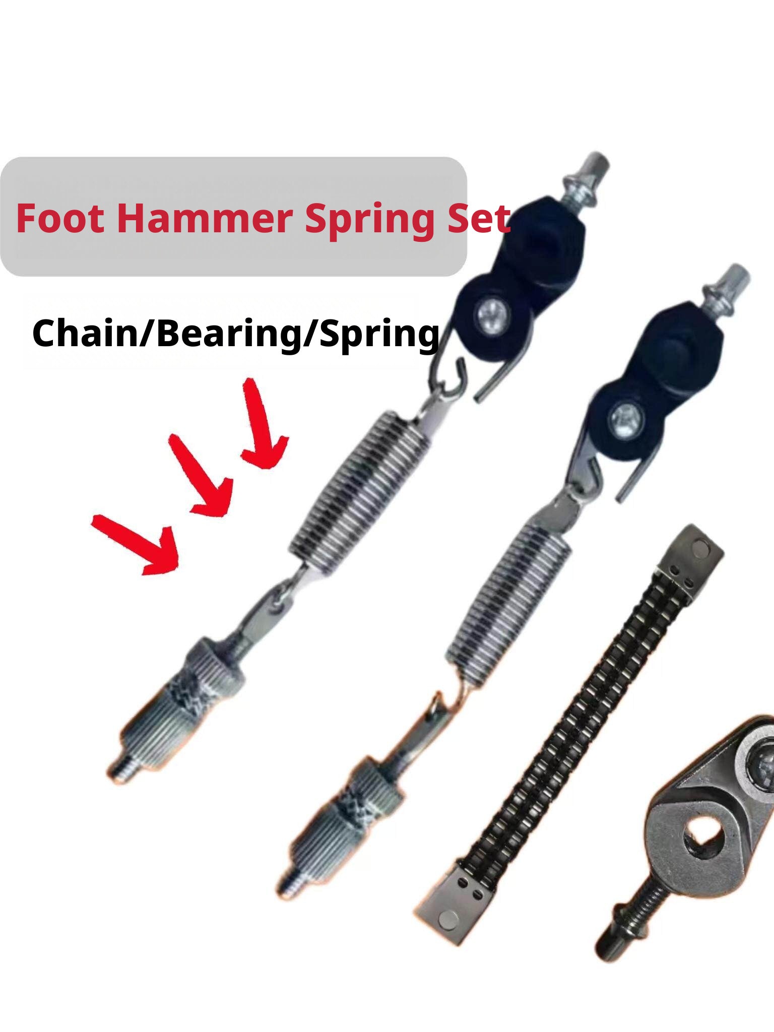 Bass Drum Pedal Accessory Kit – Spring Hooks, Chains, Bearings, Hammer Parts for Drum & Jazz Pedals
