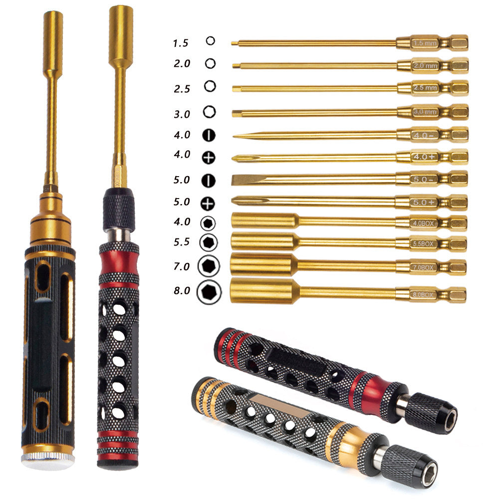 5-in-1 RC Titanium-Plated Hex & Nut Screwdriver Set – Precision Repair Tool for Boat, Car & Truck