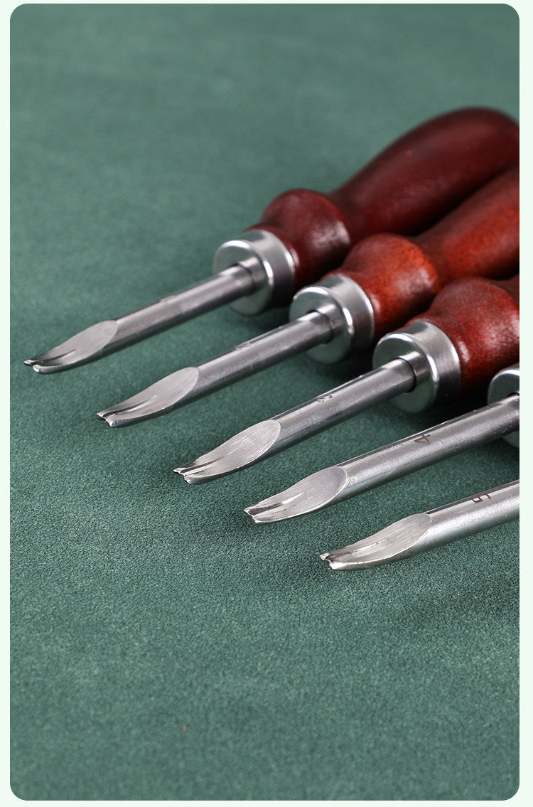 Leather Edge Trimmer / Beveler – 5 Sizes 0.8‑1.6mm for Vegetable‑Tanned Leather