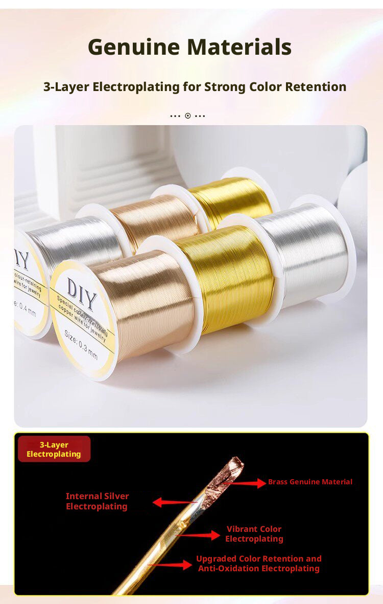100m Color‑Retaining Copper Wire – DIY Wire Wrapping & Flower Making