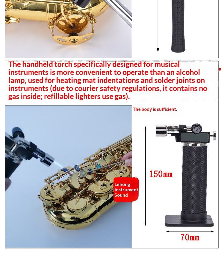 Complete Saxophone Repair Tool Set – Screwdrivers, Spring Hook, Adjustment Tabs, Rubber Hammer & Torch