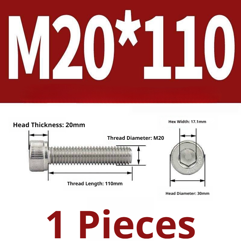 316 Stainless Steel Socket Head Cap Screws – Hex Allen Bolt, M2–M20, GB/T Standard, 4.8 Grade