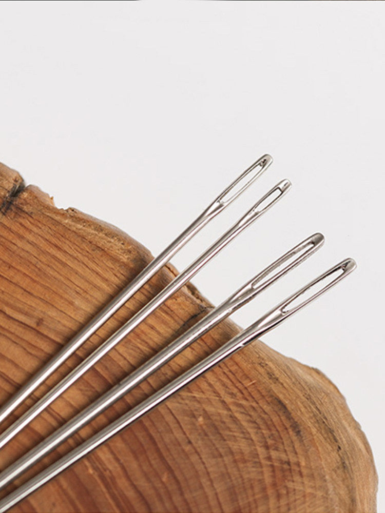 Round Head Hand Sewing Leather Needles – Straight, Curved & Self‑Threading, No.1/No.2, with Decorative Holders
