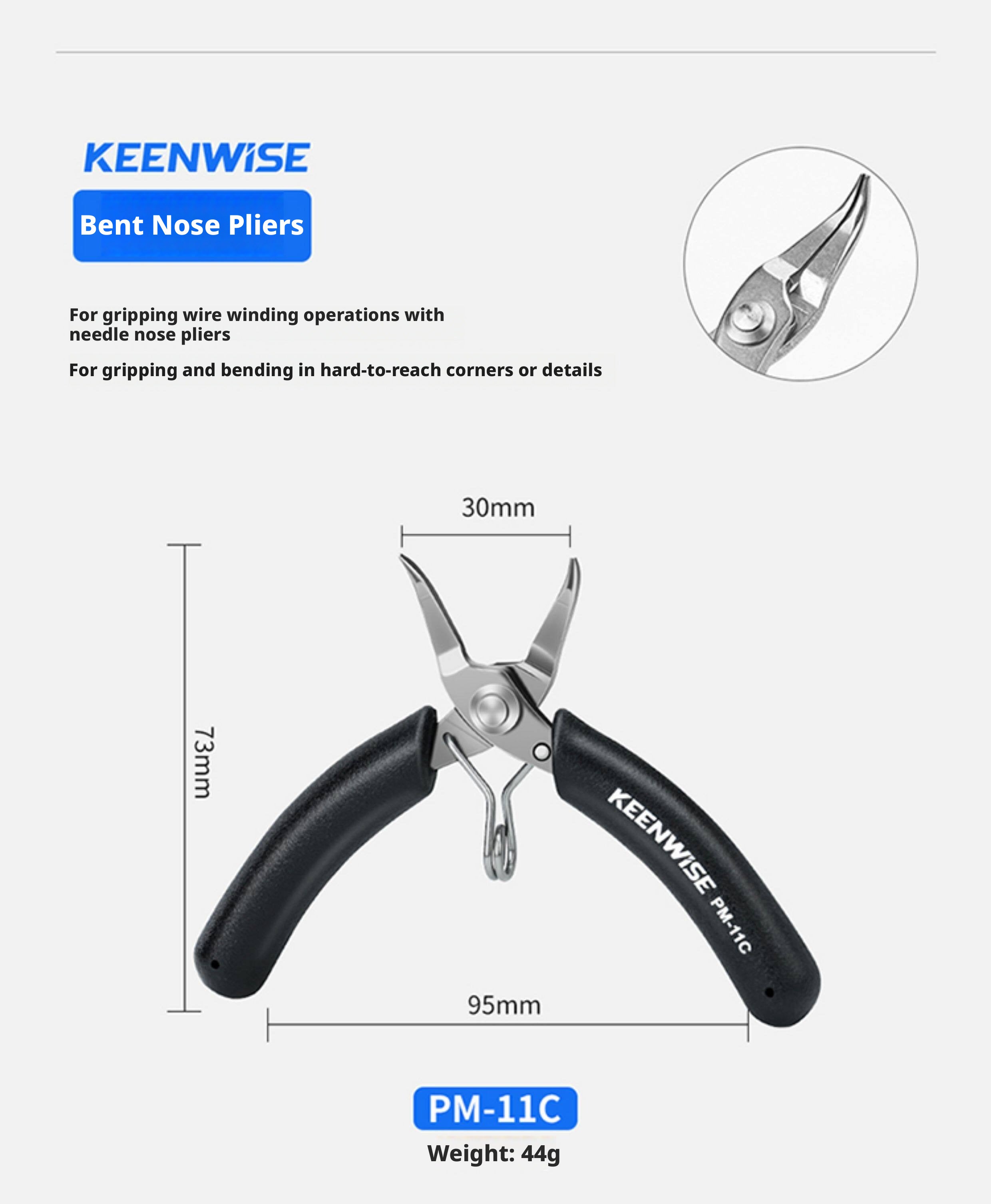 KEENWISE Mini Jewelry Pliers Set – 5 Types, 4"/4.5", Stainless Steel