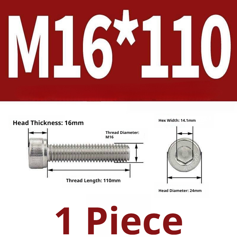 316 Stainless Steel Socket Head Cap Screws – Hex Allen Bolt, M2–M20, GB/T Standard, 4.8 Grade