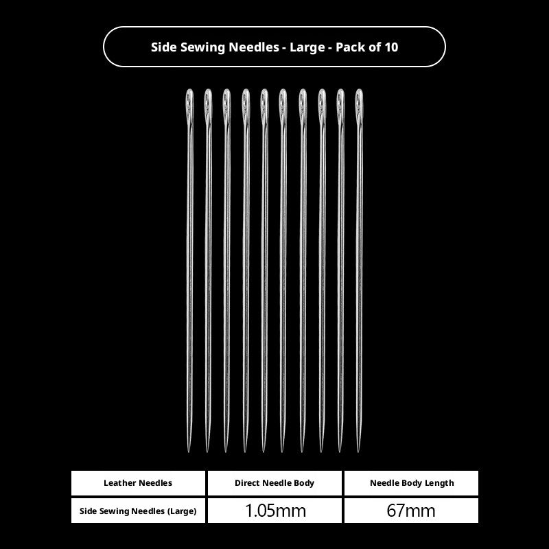 Round Head Hand Sewing Leather Needles – Straight, Curved & Self‑Threading, No.1/No.2, with Decorative Holders