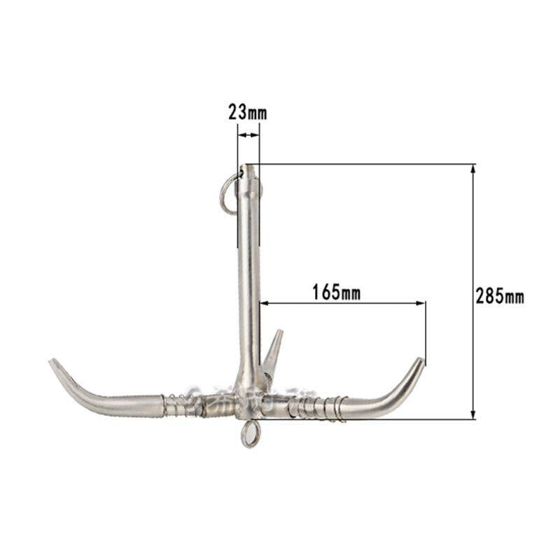 316 Stainless Steel Folding Marine Grappling Hook - 3 Prong Boat Anchor & Weed Hook for Yachts & Fishing Boats