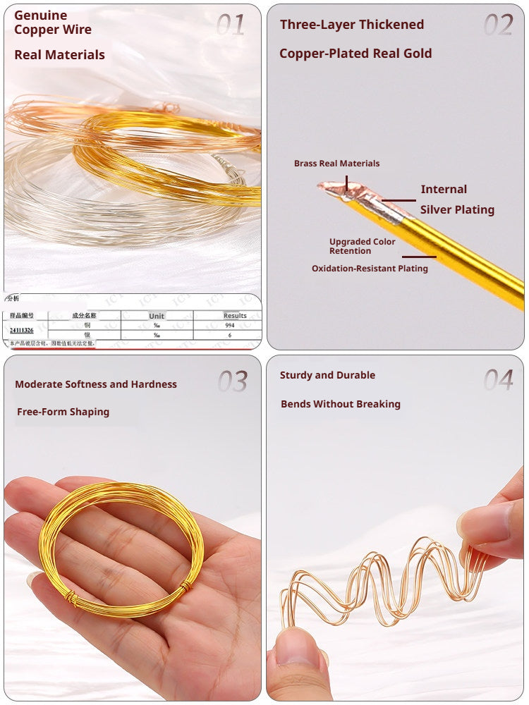 100m Color‑Retaining Copper Wire – DIY Wire Wrapping & Flower Making