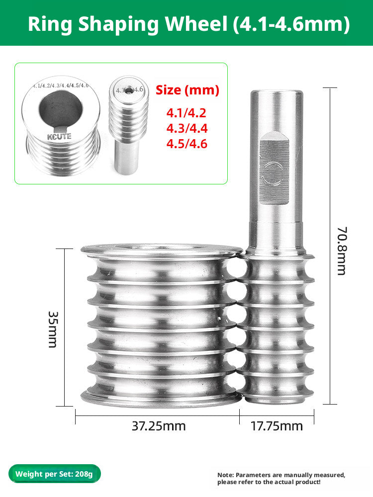 KCUTE Manual Ring Shaping Machine – 40+ Roller Wheels, for Gold/Silver