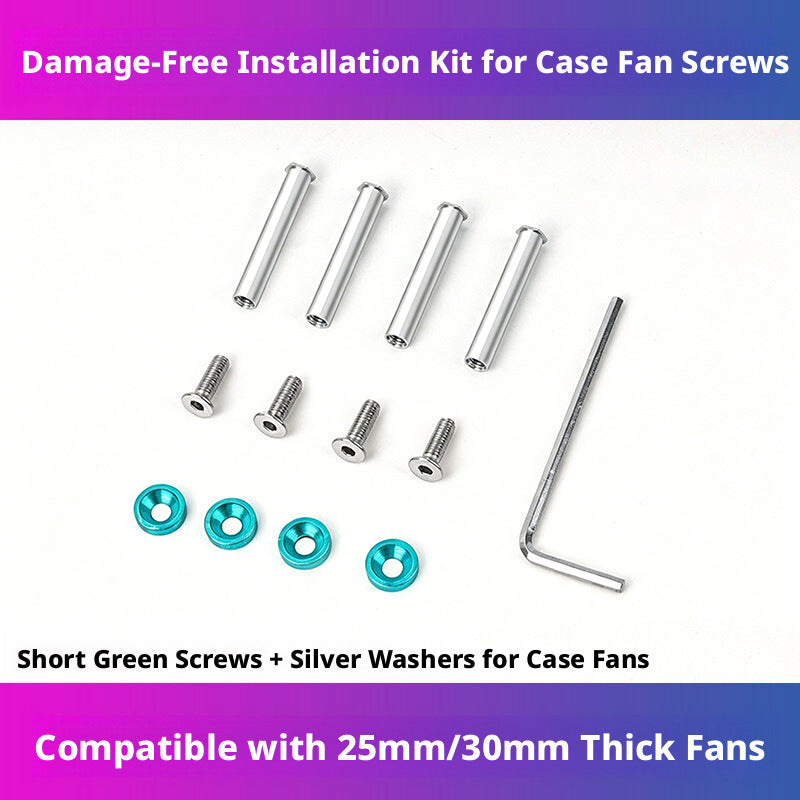 PC Case Fan Screws with Nuts and Washers – 4-Pack