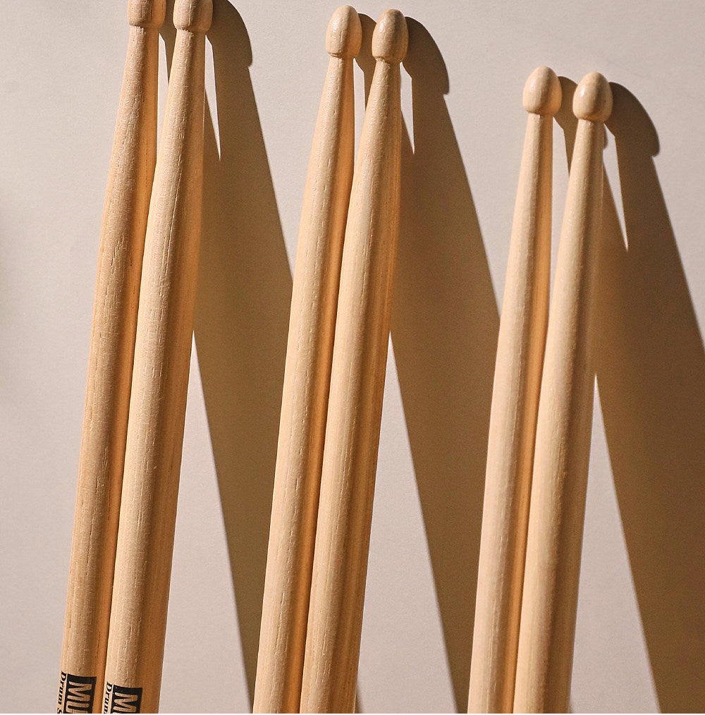 MUSO North American Wood Drumsticks – 7A / 5A / 5B (Hickory/Pecan) with Free Engraving