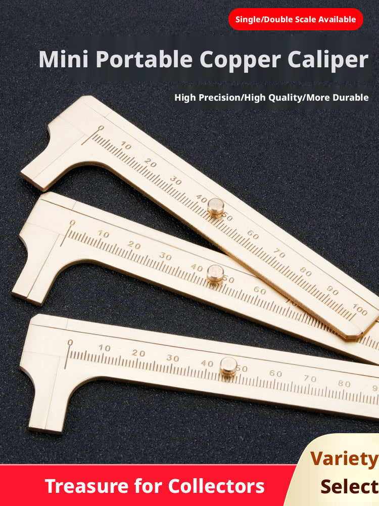 Solid Brass Mini Caliper Set – 0.1mm Accuracy, Jewelry & DIY Measurement