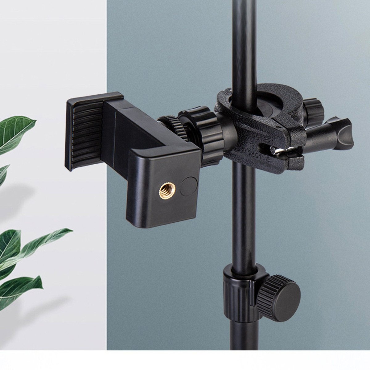 Bike Handlebar Clamp Mount with 1/4" Ball Head — 360° Rotating, Fits 15–30mm Tubes - HomeDIYer