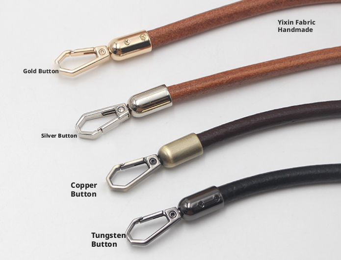 8mm Round Cowhide Rope Bag Strap – Handmade, Metal Buckle, 30‑120cm (Original/Black/Dark Coffee)