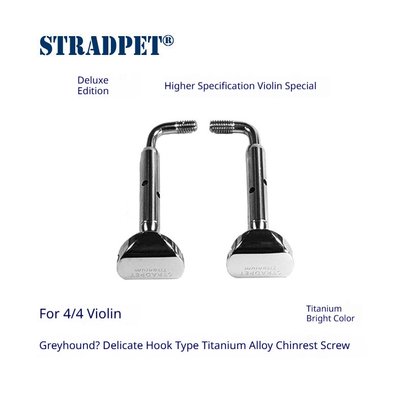 Greyhound STRADPET Titanium Violin Chinrest Screw – Hook Type, 8.5g, Rust‑Free (4/4)