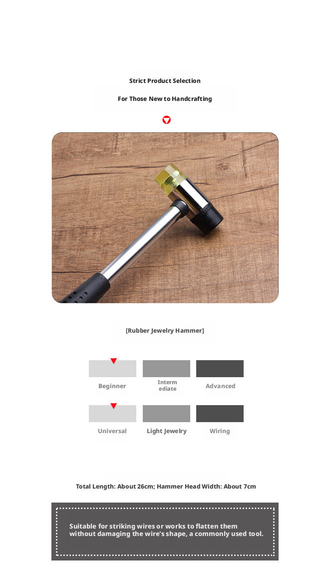 Rubber Jewelry Hammer & Flattening Pad Set – No-Mark Wire Flattening