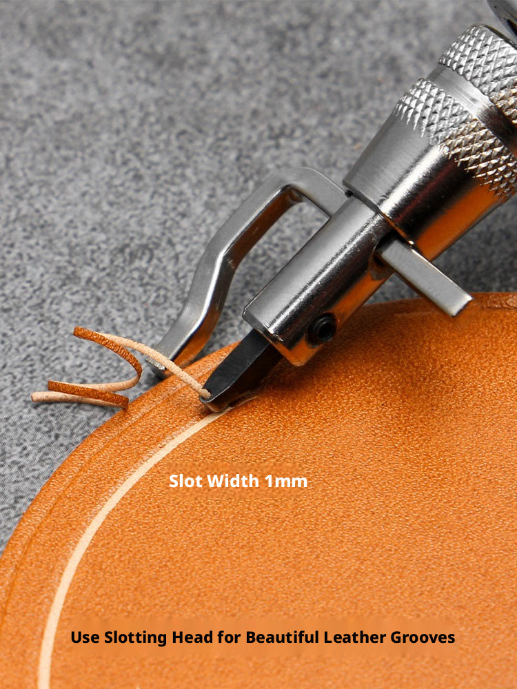 5-in-1 Multi‑Function Leather Grooving Tool – Interchangeable Heads for Grooving, Edge Trimming & Marking