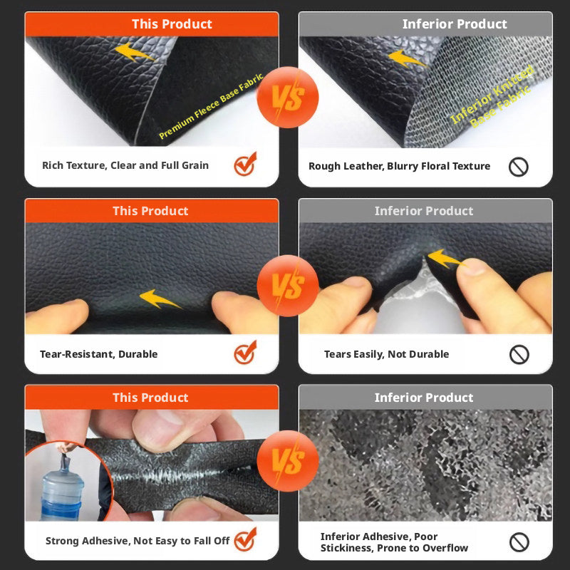 Strong Self-Adhesive Leather Repair Patch – 0.8mm Thick, Cut-to-Size for Sofa, Car Seat & Bag (Multiple Colors)