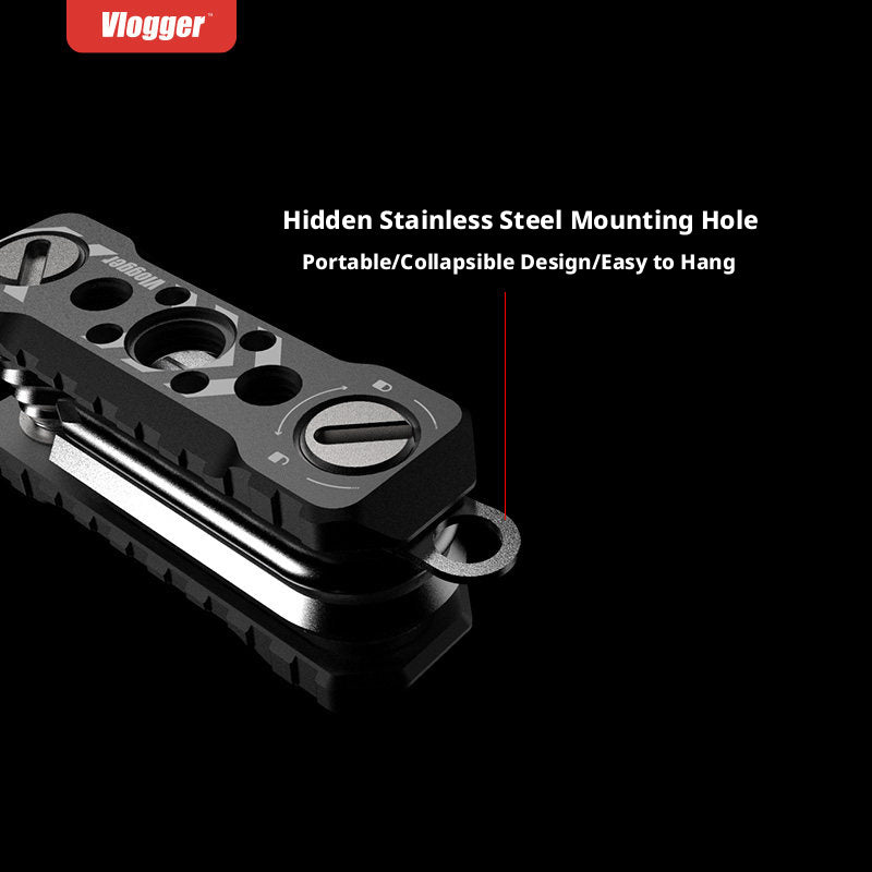 Vlogger Foldable Photographer Multi - Tool with Hex Keys, Screwdrivers & NATO Rail Mount - HomeDIYer