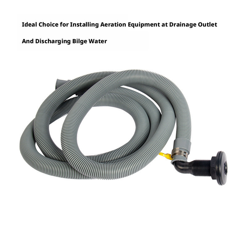 90° Marine Thru-Hull Drain Fitting with Check Valve — Bilge & Waste Water Elbow Outlet