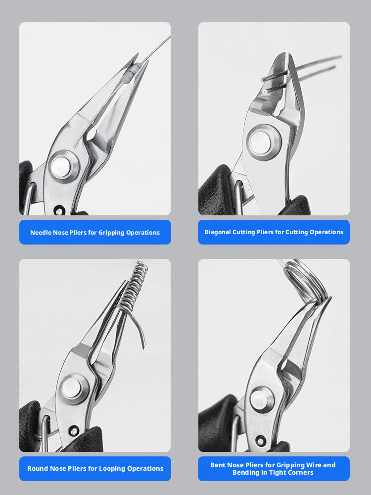 KEENWISE Mini Jewelry Pliers Set – 5 Types, 4"/4.5", Stainless Steel