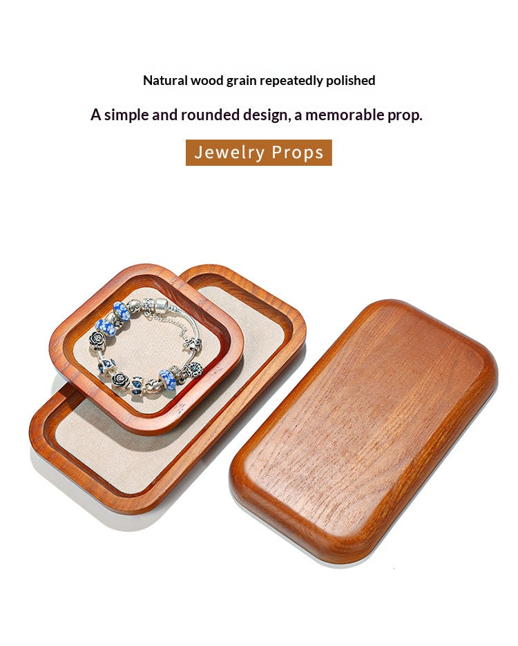 Premium Solid Wood Jewelry Display Trays for Photography & Organizing