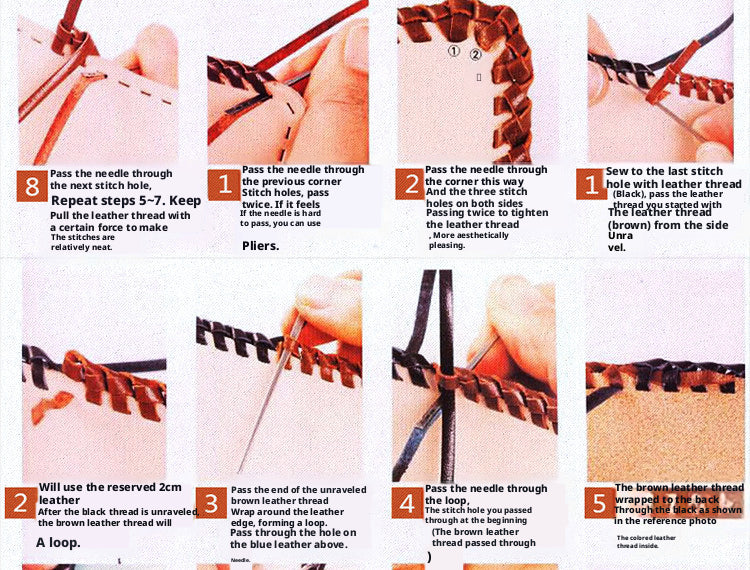 Woven Leather Cord Needle – 56mm Flat Cord Weaving Needle for 3mm Leather Rope (10 Pack)