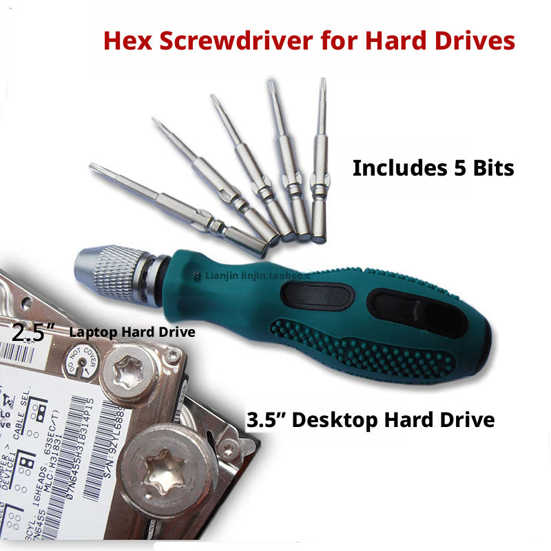 Hard Drive Screwdriver Repair Kit — Torx & Phillips Bits for HDD Disassembly