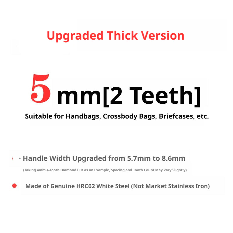 White Steel Diamond Chisel Set – 3/4/5/6mm Spacing, 1/2/4/6 Teeth for Leather Stitching