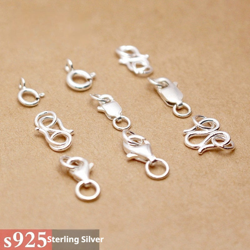 s925 Sterling Silver Clasps – Spring Ring, Lobster, Question Hook, S & W Clasps for DIY Bracelets, Necklaces, Jewelry Making (Multiple Sizes)