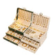 Medieval-Style Large Capacity Jewelry Box – 3 Layers, Lock, Watch Pillow