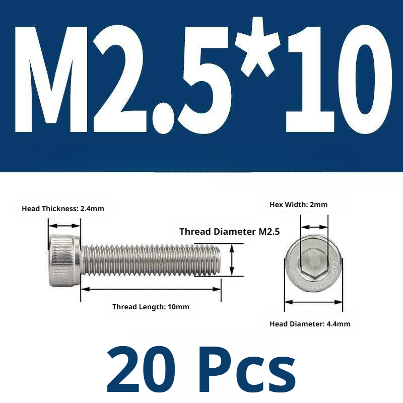 316 Stainless Steel Socket Head Cap Screws – Hex Allen Bolt, M2–M20, GB/T Standard, 4.8 Grade