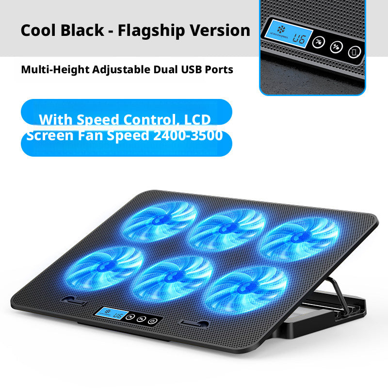 Laptop Cooling Pad with Fan Speed Control & Adjustable Stand – Quiet Cooler for 14–15.6" Gaming Laptops, Compatible with MacBook, Dell, ASUS, Lenovo, HP