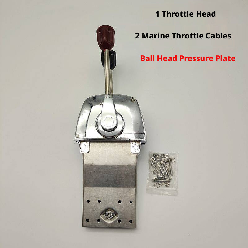 Stainless Steel Outboard Throttle Controller Kit – Complete Set with 2 Cables & Stud for Boat Repair