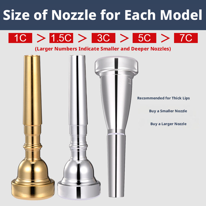 Xinbao Trumpet Mouthpiece – Silver/Gold Plated, 1C/1.5C/3C/5C/7C, Bullet Heavy Versions