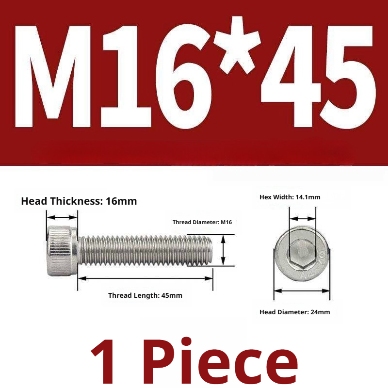 316 Stainless Steel Socket Head Cap Screws – Hex Allen Bolt, M2–M20, GB/T Standard, 4.8 Grade