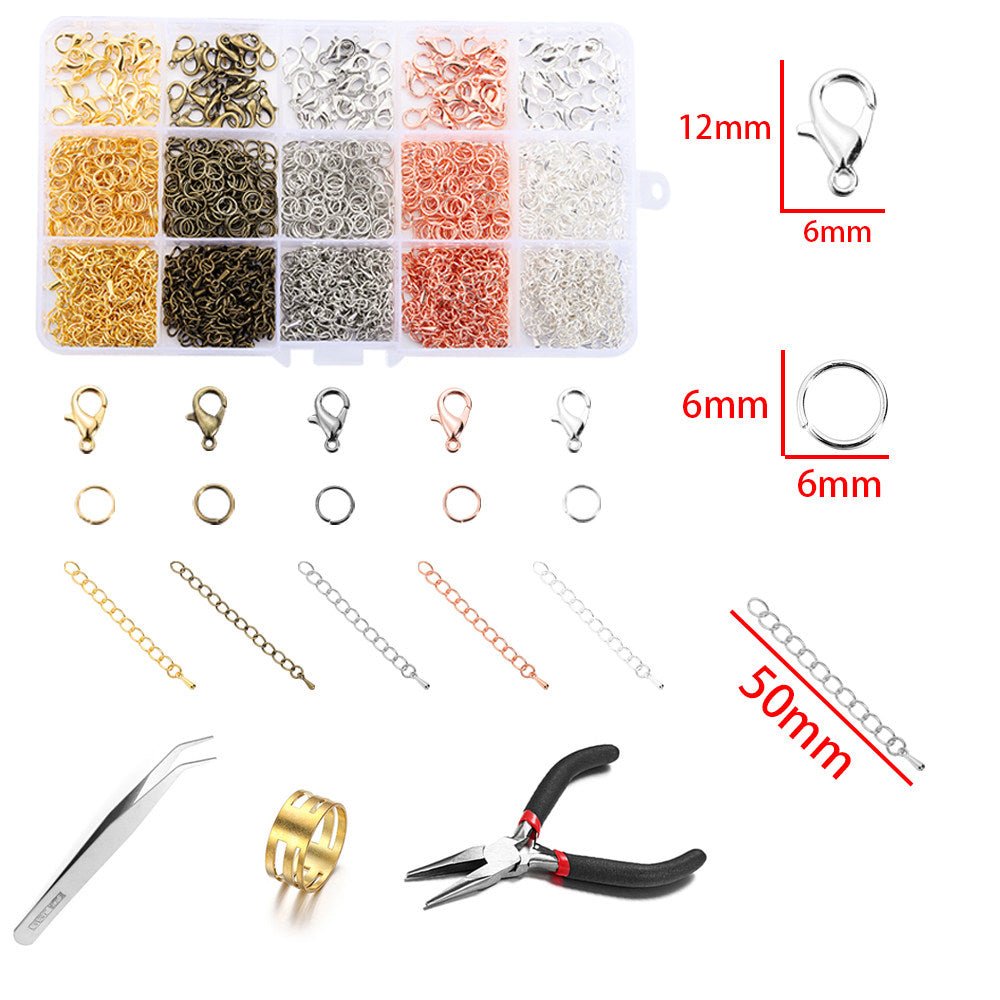 All - in - One DIY Jewelry Making Kit – 380+ Pcs Beading Supplies with Pliers, Findings, Beads & Storage Box for Bracelet, Necklace, Earring Crafting (Gold / Silver / Bronze) - HomeDIYer