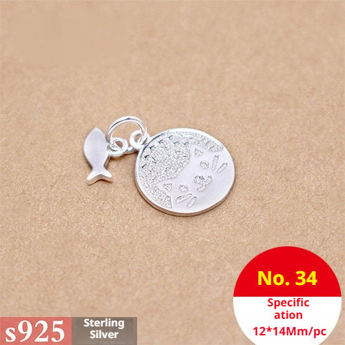 s925 Sterling Silver Pendants & Beads – 40+ Shapes for DIY Red String Bracelets, Crystal Jewelry, Handmade Weaving Accessories