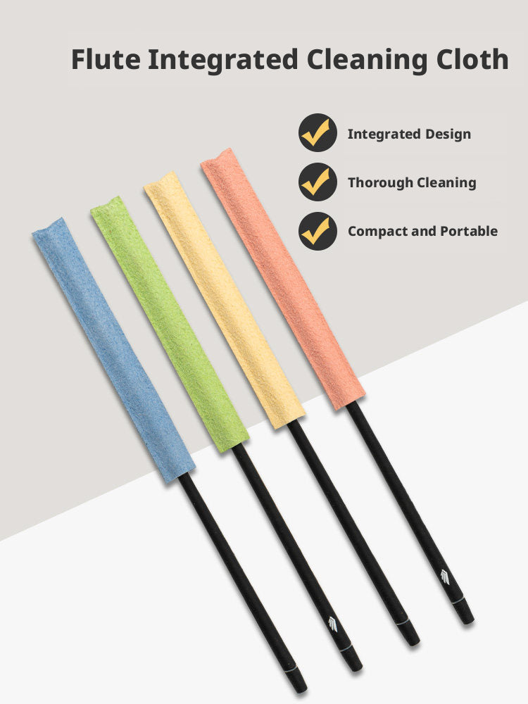 Flute Bore Cleaning Cloth & Silicone Probe Stick – Absorbent, Detachable, Multi‑Color (Green/Pink/Yellow/Blue)