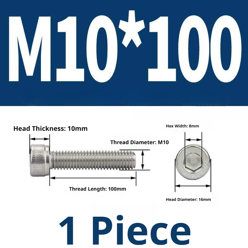 316 Stainless Steel Socket Head Cap Screws – Hex Allen Bolt, M2–M20, GB/T Standard, 4.8 Grade