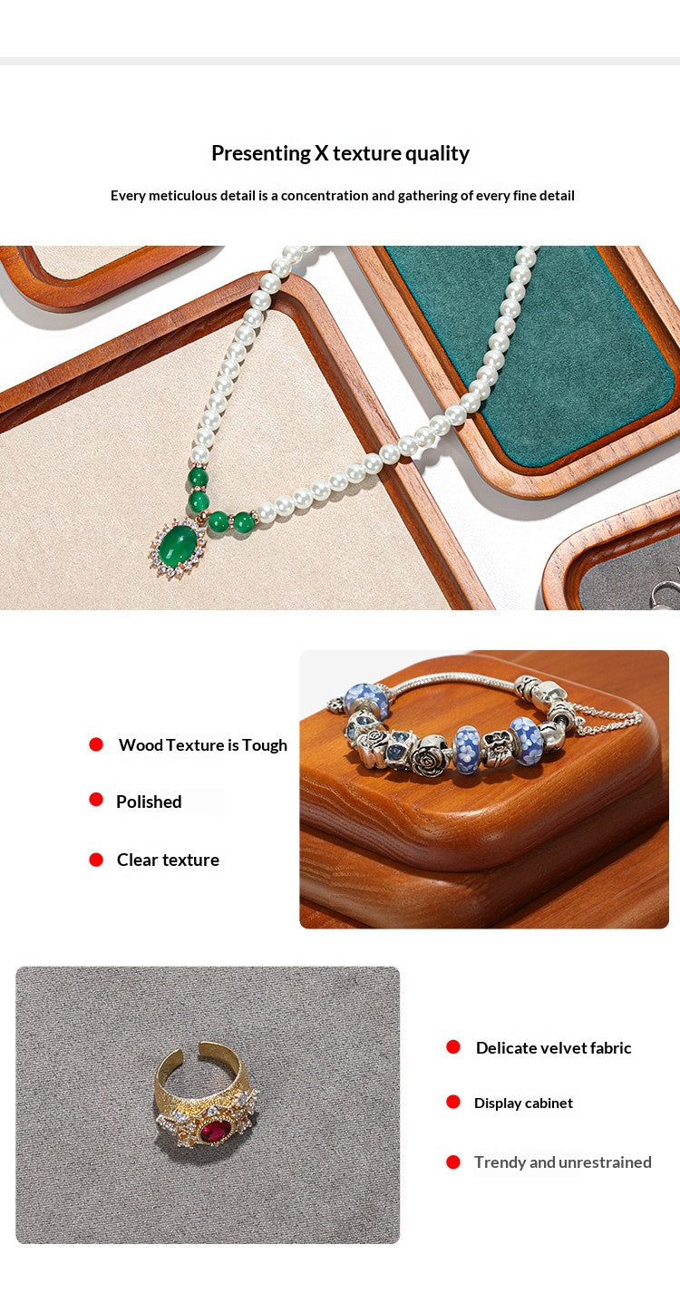 Premium Solid Wood Jewelry Display Trays for Photography & Organizing