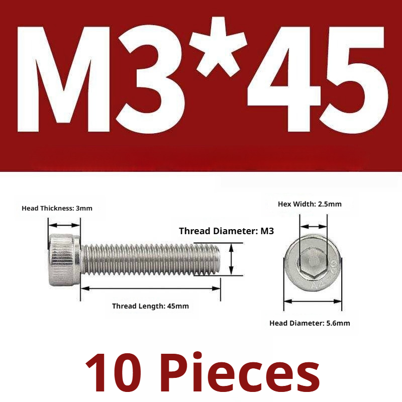 316 Stainless Steel Socket Head Cap Screws – Hex Allen Bolt, M2–M20, GB/T Standard, 4.8 Grade