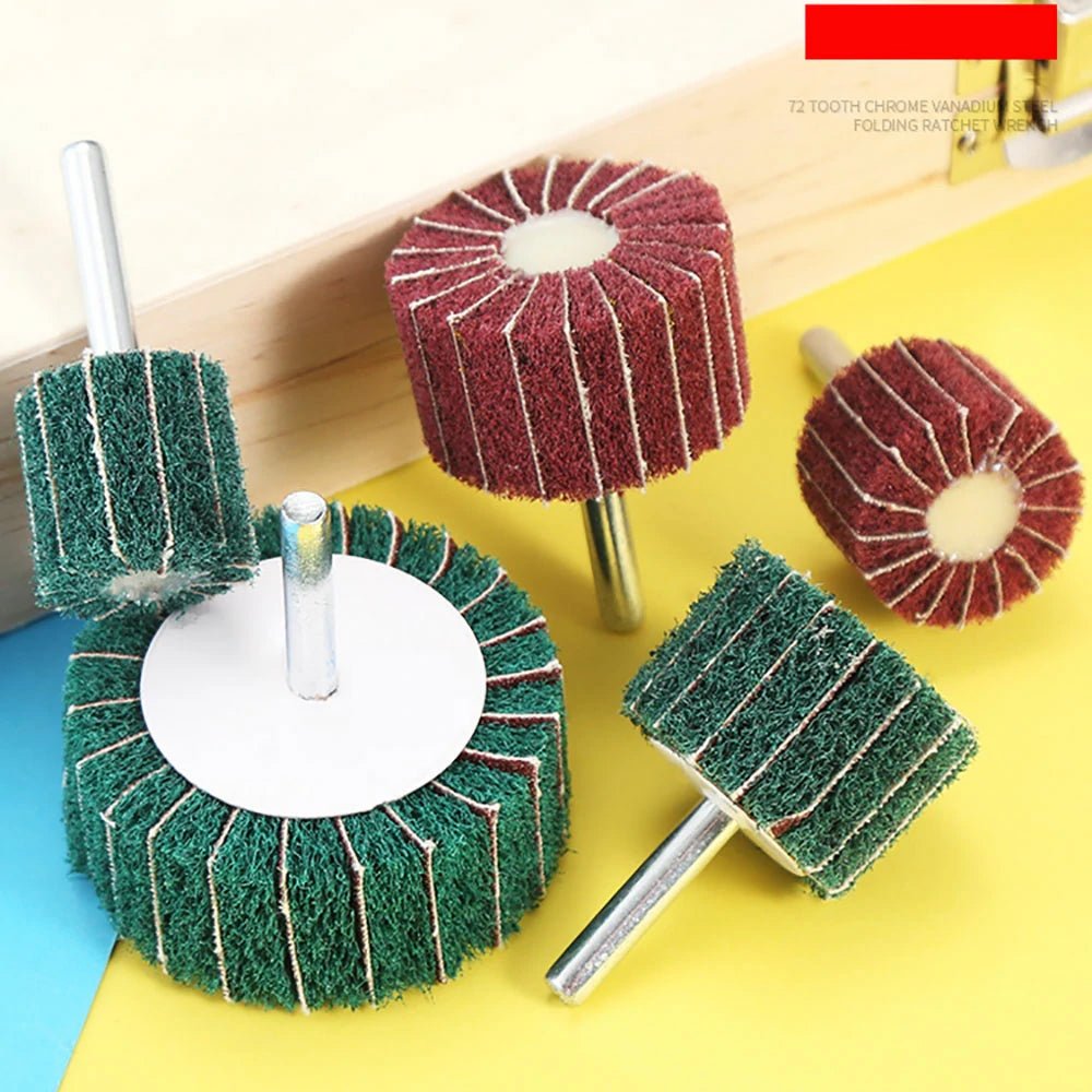6mm (1/4'') Shank Non - woven Abrasive Buffing Wheel - High Performance Polishing Wheel For Metal, Wood, Plastic - Power Drill - HomeDIYer