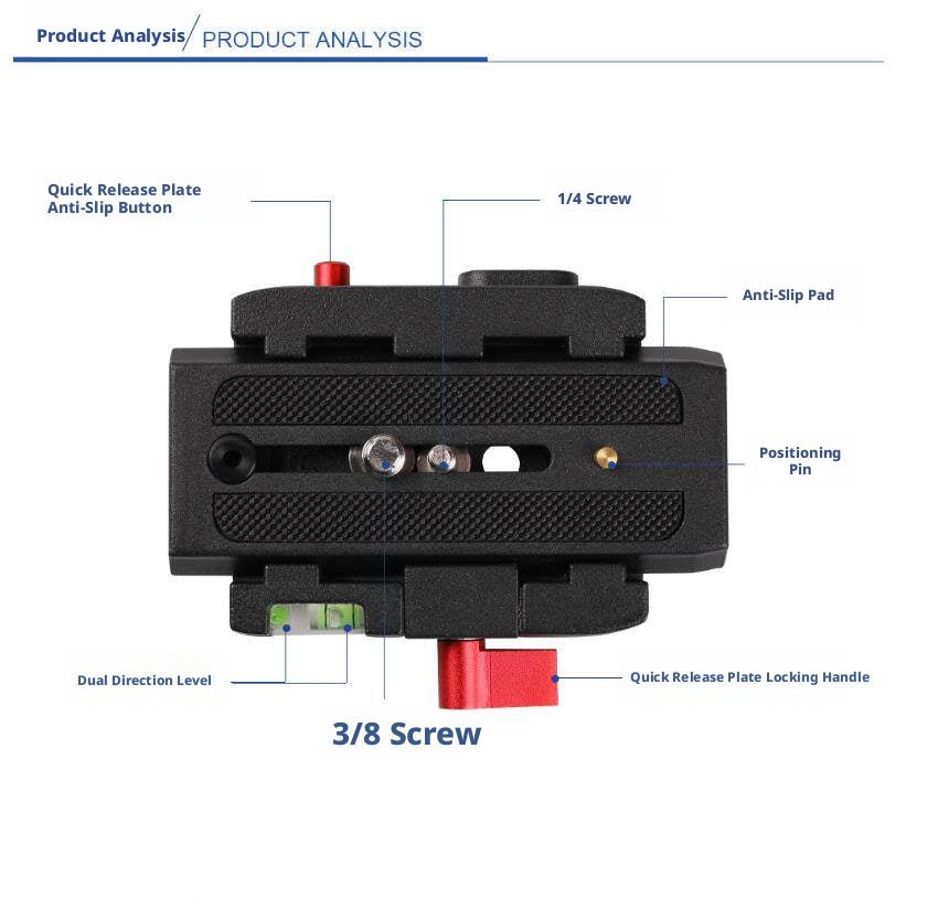 P200 Quick Release Plate Clamp for Manfrotto 577 500AH 701HDV 503HDV Q5 Tripod Head - HomeDIYer