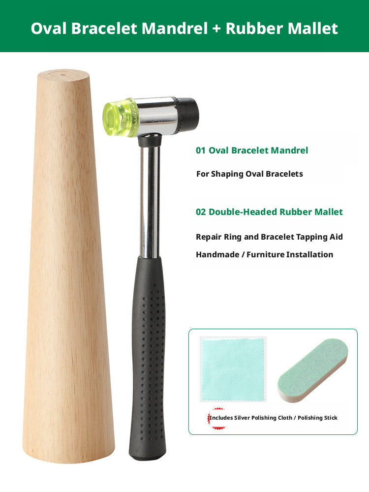 Bracelet & Ring Shaping Kit – Jewelry Repair Tools with Rubber Mallet