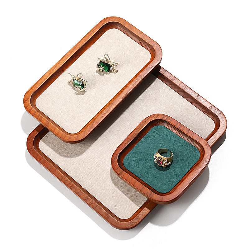 Premium Solid Wood Jewelry Display Trays for Photography & Organizing