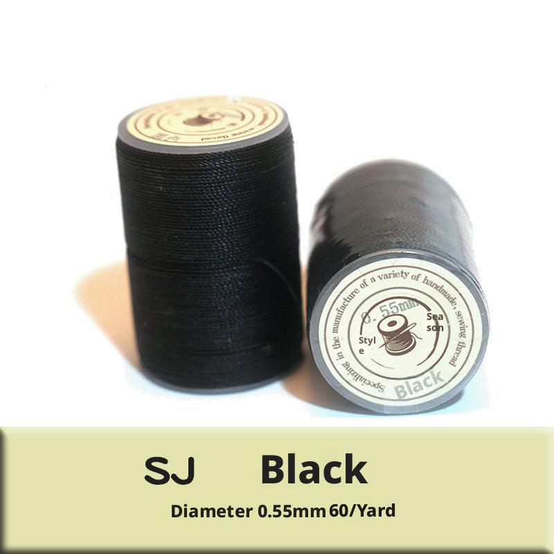 0.55mm Round Waxed Polyester Thread – 63 Colors, 60m Roll for Hand Sewing Leather, Bags, Belts